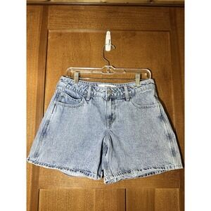 Hollister Low Rise 5" Baggy Denim Shorts Women's Size 4 W27 Light Wash Blue